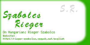 szabolcs rieger business card